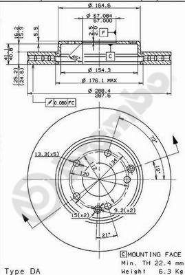 09841110 BREMBO Тормозной диск