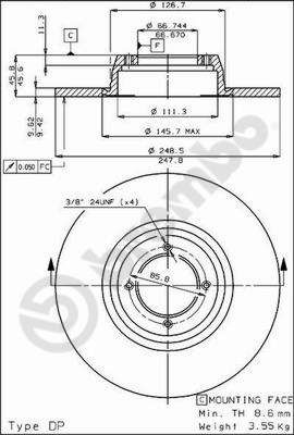 BS7119 BRECO Тормозной диск