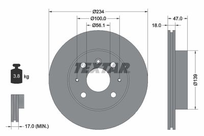 92076900 TEXTAR Тормозной диск