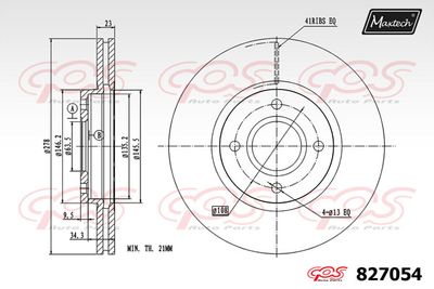 827054 MAXTECH Тормозной диск