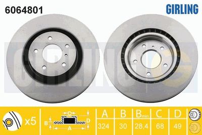 6064801 GIRLING Тормозной диск