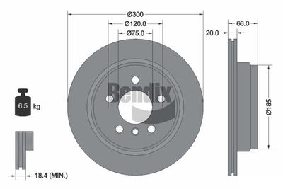 BDS1205 BENDIX Braking Тормозной диск