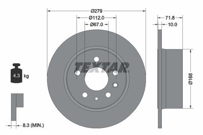 92032600 TEXTAR Тормозной диск