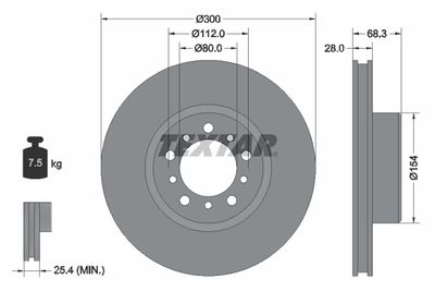 92032500 TEXTAR Тормозной диск