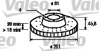 186287 VALEO Тормозной диск