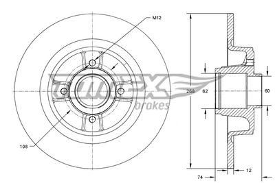 TX73581 TOMEX Brakes Тормозной диск