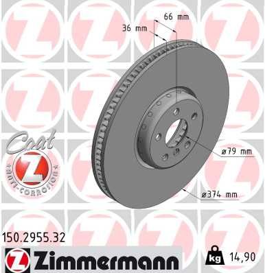 150295532 ZIMMERMANN Тормозной диск