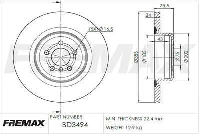 BD3494 FREMAX Тормозной диск