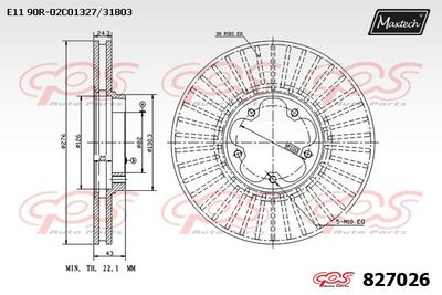 827026 MAXTECH Тормозной диск