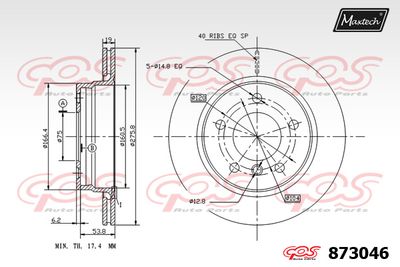 873046 MAXTECH Тормозной диск