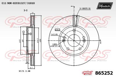 865252 MAXTECH Тормозной диск