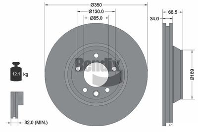 BDS1546LHC BENDIX Braking Тормозной диск
