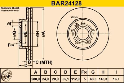 BAR24128 BARUM Тормозной диск