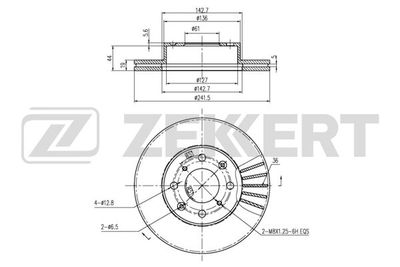 BS6047 ZEKKERT Тормозной диск