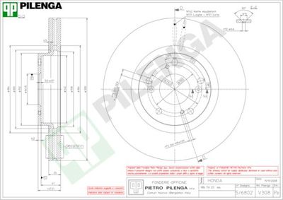 V308 PILENGA Тормозной диск