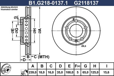 B1G21801371 GALFER Тормозной диск