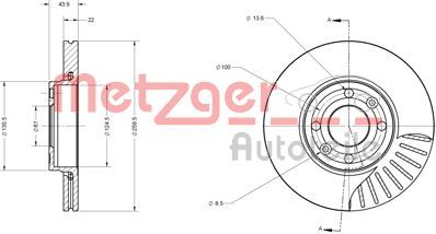 6110047 METZGER Тормозной диск