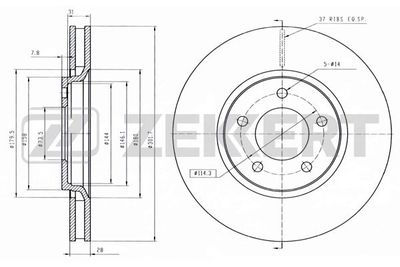 BS5934 ZEKKERT Тормозной диск