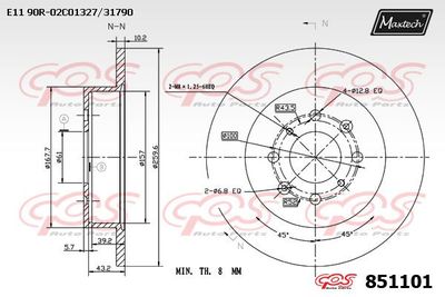 851101 MAXTECH Тормозной диск