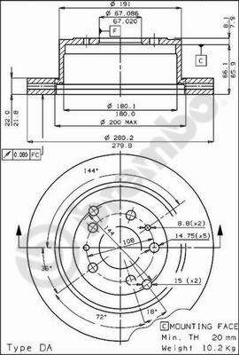 BS7857 BRECO Тормозной диск