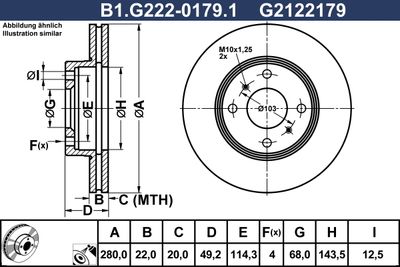 B1G22201791 GALFER Тормозной диск