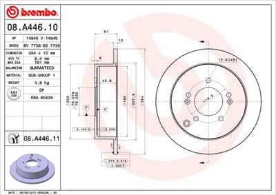 08A44611 BREMBO Тормозной диск