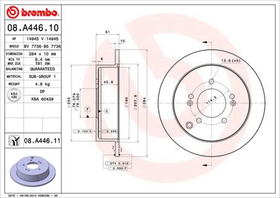 08A44610 BREMBO Тормозной диск