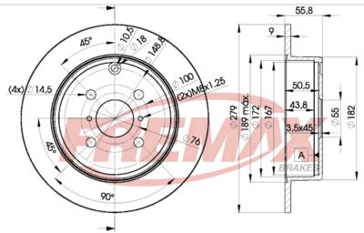 BD2081 FREMAX Тормозной диск