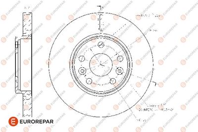 1667851080 EUROREPAR Тормозной диск