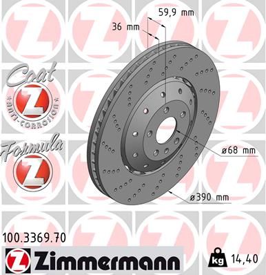 100336970 ZIMMERMANN Тормозной диск