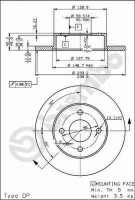 08279210 BREMBO Тормозной диск