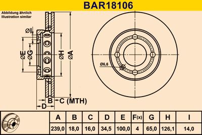 BAR18106 BARUM Тормозной диск