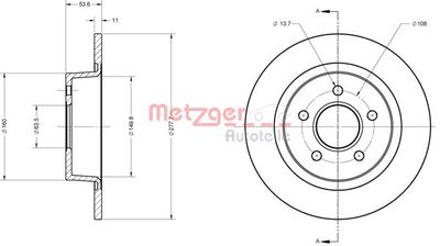 6110824 METZGER Тормозной диск