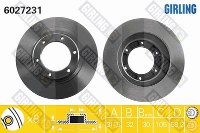 6027231 GIRLING Тормозной диск