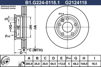 B1G22401181 GALFER Тормозной диск
