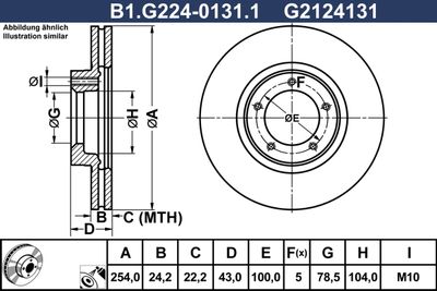 B1G22401311 GALFER Тормозной диск