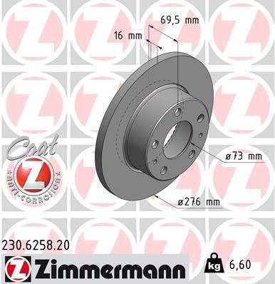 230625820 ZIMMERMANN Тормозной диск