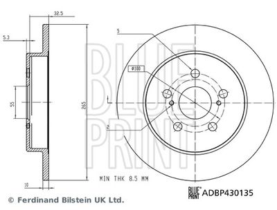 ADBP430135 BLUE PRINT Тормозной диск