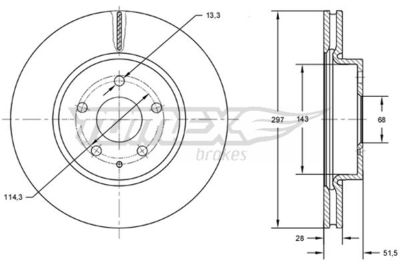 TX7277 TOMEX Brakes Тормозной диск