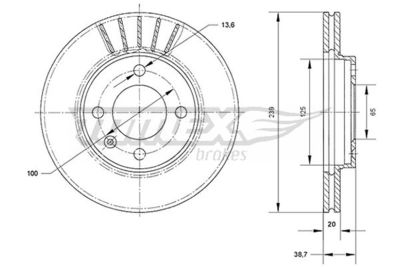 TX7046 TOMEX Brakes Тормозной диск