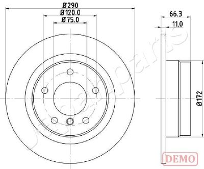 DP0103C JAPANPARTS Тормозной диск