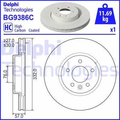 BG9386C DELPHI Тормозной диск