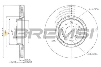 CD7426V BREMSI Тормозной диск