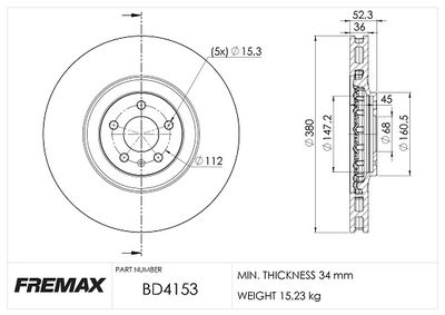 BD4153 FREMAX Тормозной диск