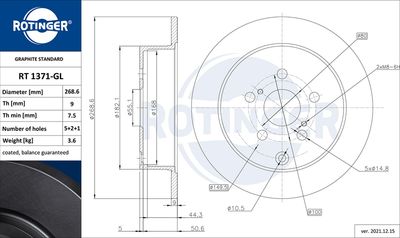 RT1371GL ROTINGER Тормозной диск