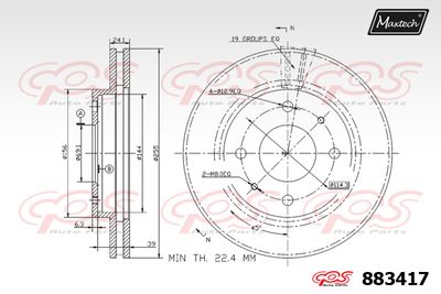 883417 MAXTECH Тормозной диск