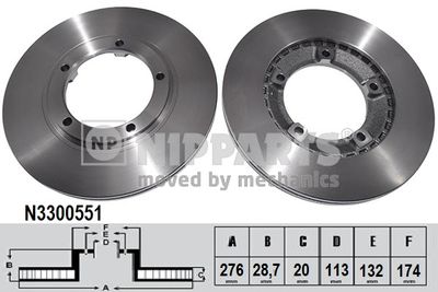 N3300551 NIPPARTS Тормозной диск