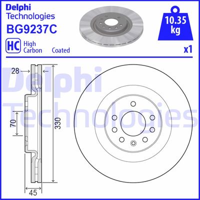 BG9237C DELPHI Тормозной диск