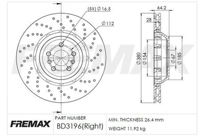 BD3196 FREMAX Тормозной диск