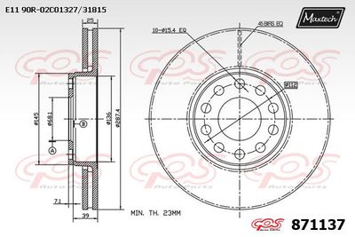 871137 MAXTECH Тормозной диск